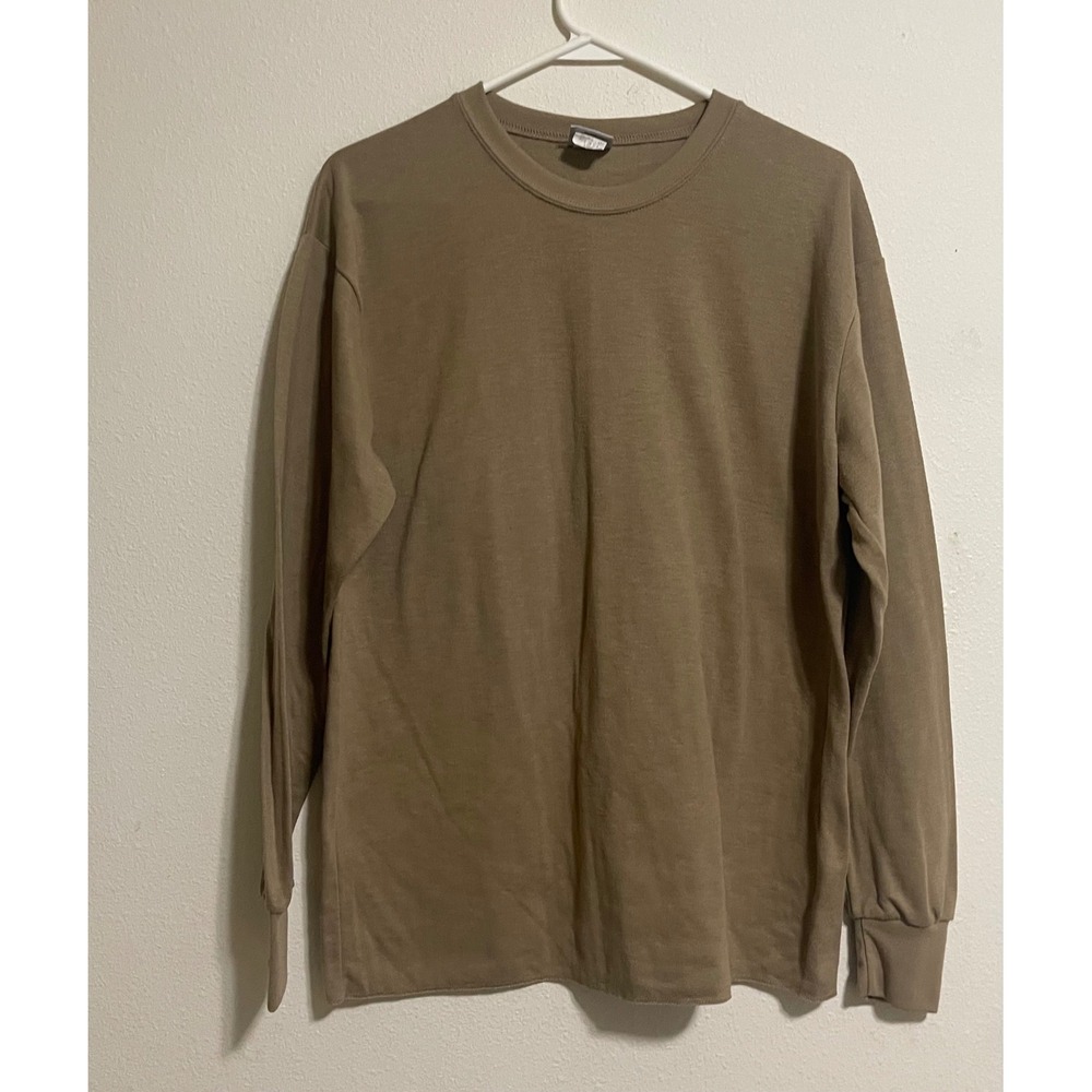 Vintage Cabelas Mens Large‎ Brown Thermax Thermal Long Sleeve Shirt Made in USA